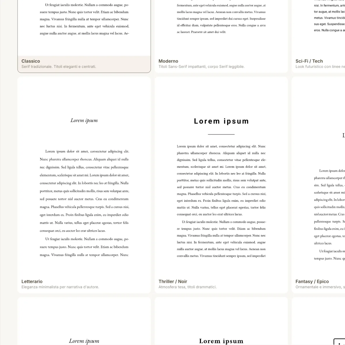 Template pensati per la lettura